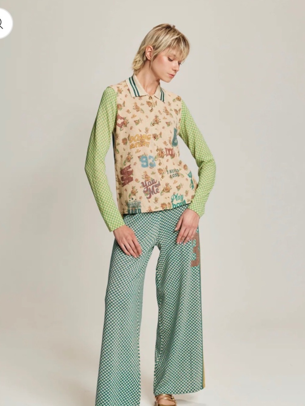 NWT $350 ME369 Serenity Button Front Knit Shirt Size Small